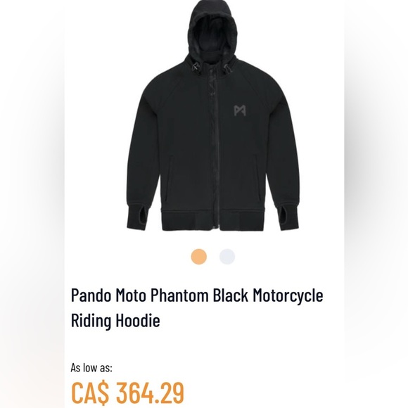 New Men's Size XL Pando Moto Phantom Black Motorcycle Riding Hoodie - Picture 6 of 7